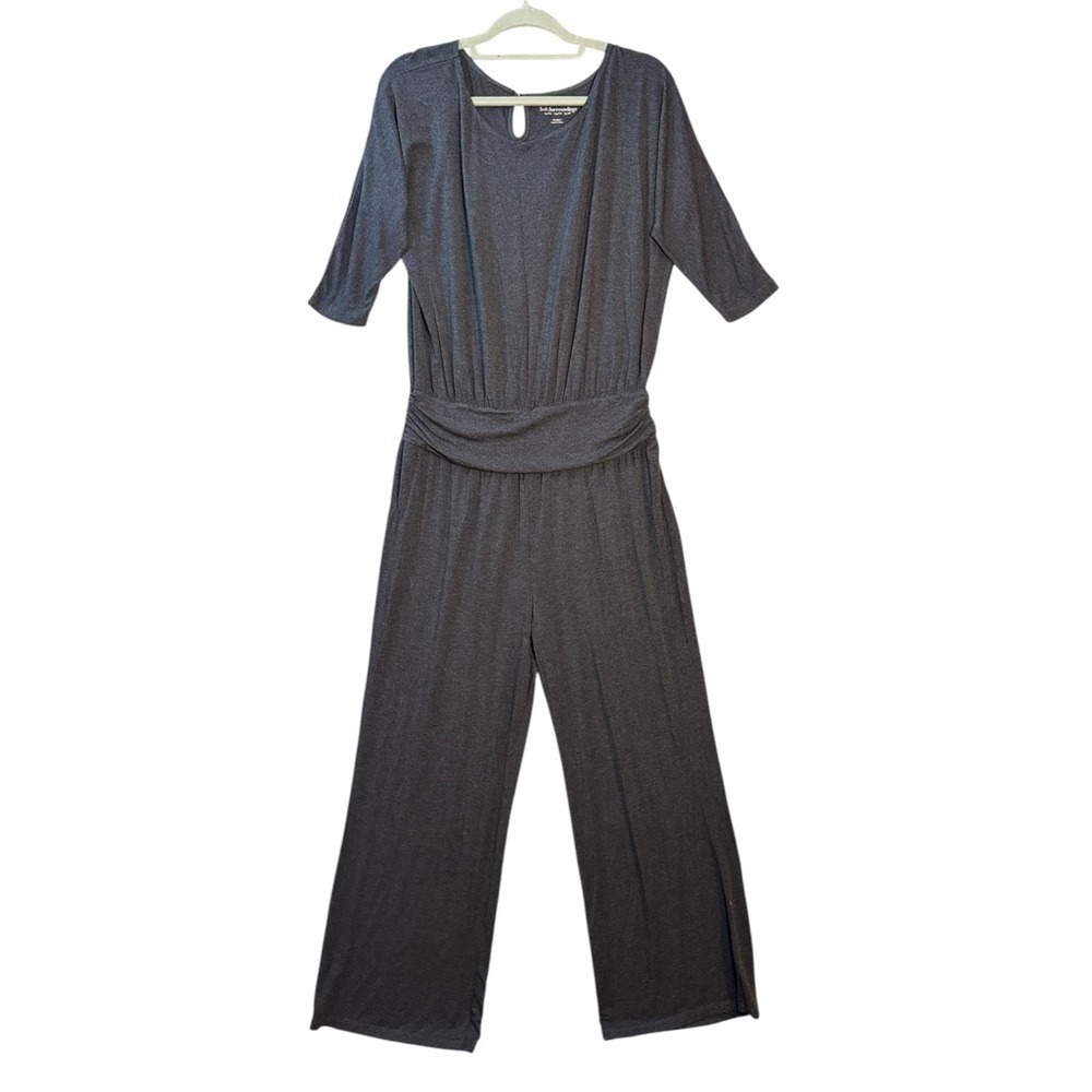 Soft Surroundings Charcoal Gray Wide-Leg Jumpsuit
